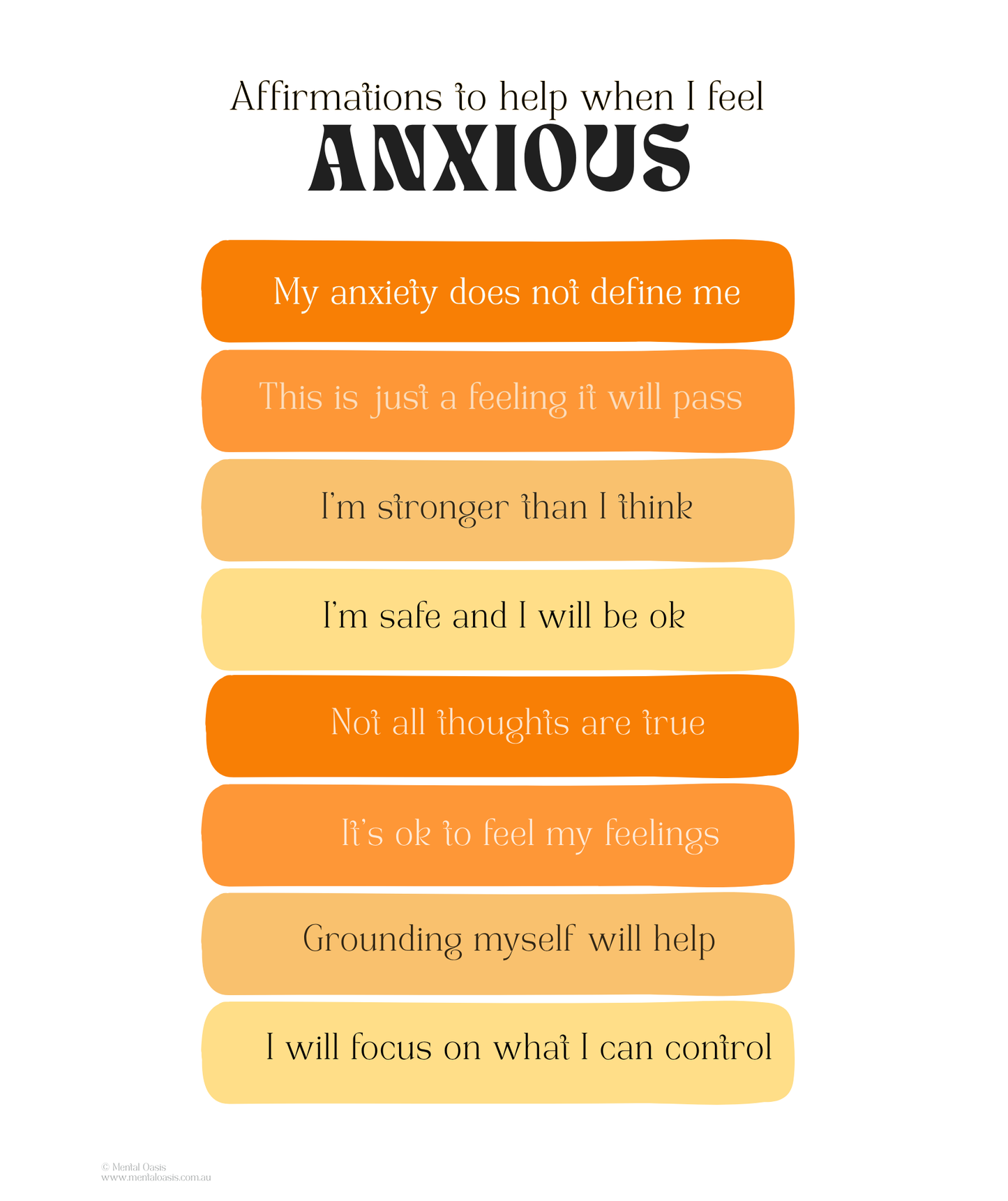 Affirmations for Anxiety