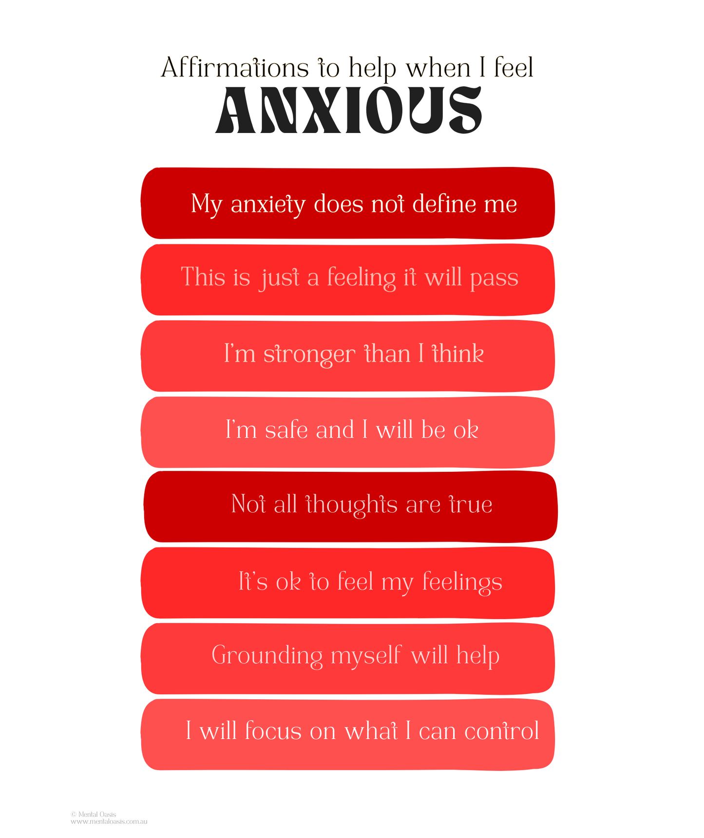 Affirmations for Anxiety
