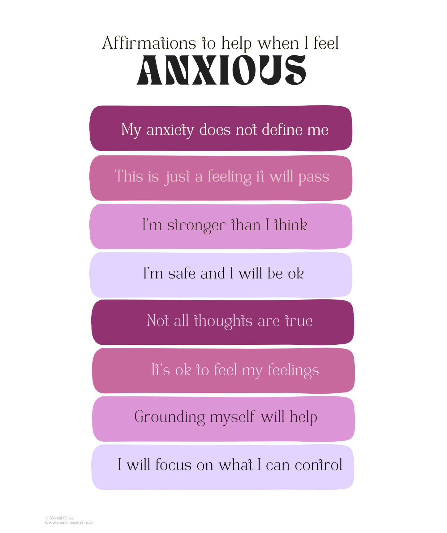 Affirmations for Anxiety